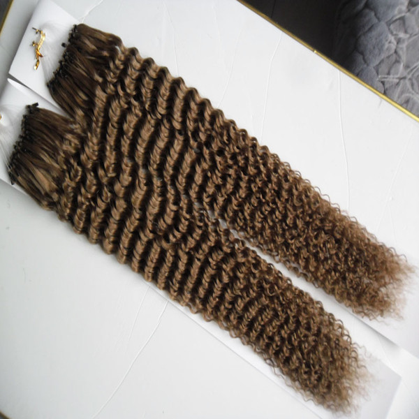 afro kinky curly Hair Micro Ring Beads Hair Extensions Micro Loop Real Brazilian Micro Links Remy Hair Extensions 200g