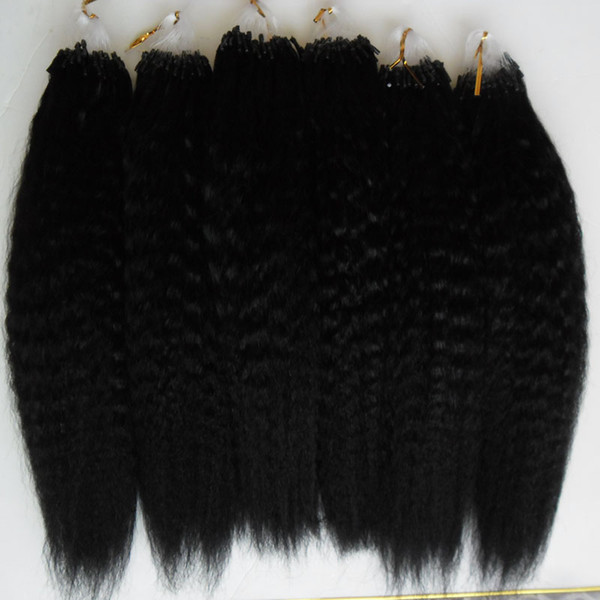 kinky curly Mirco Loop Ring Hair 100% remy human extensions Micro Beads Hair Extensions 100 strands loop hair extensions