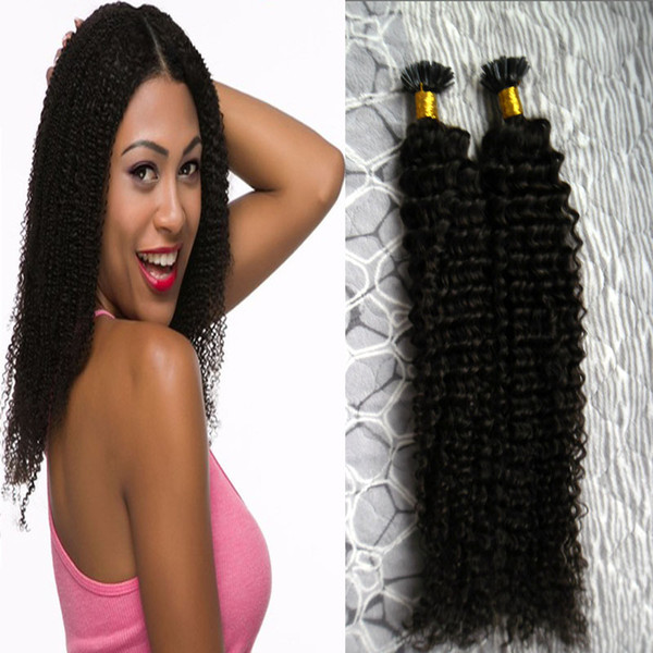 Brazilian kinky curly virgin hair U Tip Hair Extensions 100g 100s Natural black pre bonded hair extensions