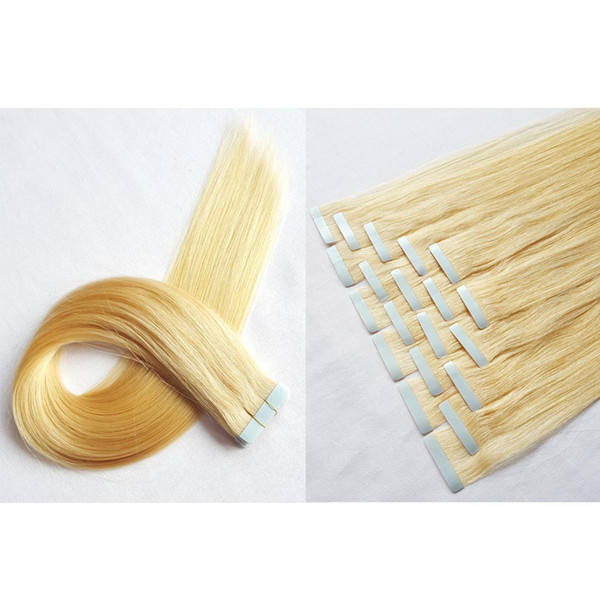 Wholesale Price Unprocessed Russian Blonde Virgin Human Hair Extension Remy Cheap Straight Tape In Human Hair Extensions