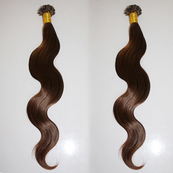 200g 1g/strand pack body wave U Tip Hair Extensions Body Wave 200strands pack Keratin Stick Brazilian Human Hair Brown Color 4#