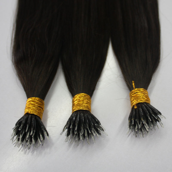 Double Drawn Brazilian Nano Ring Human Hair Extensions Color gray 33 30 12 613 60 0.8g 1g per Strand 200s Lot