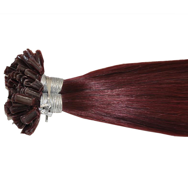 Keratin U tip in human hair extensions 0.8g/s 200s/lot Color 99J U tip hair extensions, Free Dhl