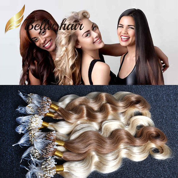 8A 1g/strand 100g/set Brazilian hair Micro Ring Loop Body Wave Indian Malaysia Peruvian human hair Grade BellaHair 