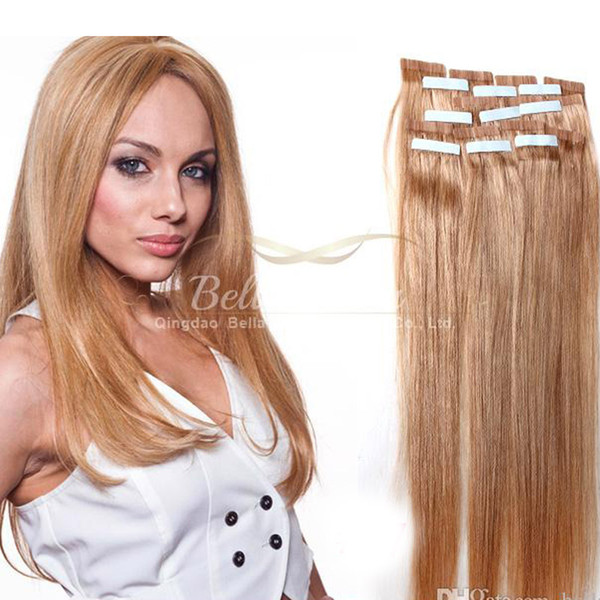 Skin Weft Hair Extensions PU Hair Extensions Blond Brown Black Tape In Human Hair Extensions 2.5g/pc,40pcs/pack 