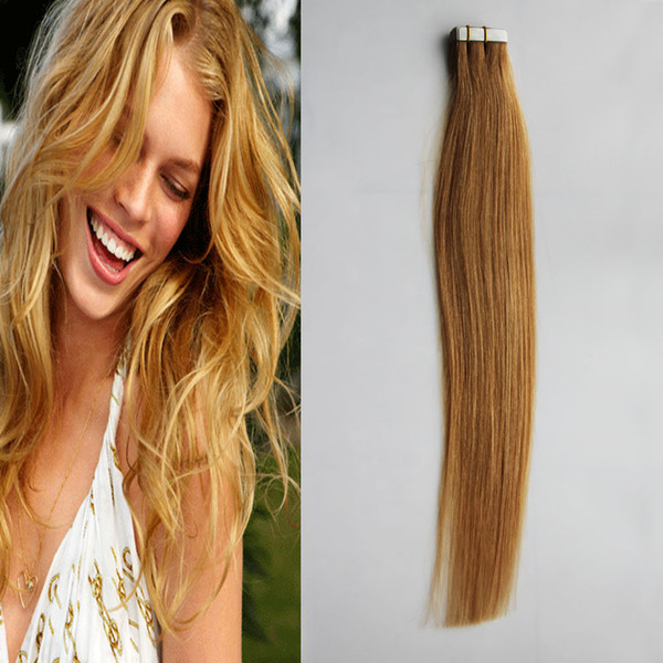 100g Brazilian Tape In Human Hair Extensions Straight 40pcs/lot 100% Remy Hair Skin Weft 14