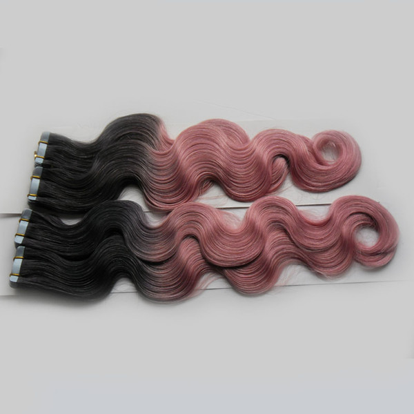 Brazilian Body Wave Hair Ombre Hair Extension Tape Adhesive 200g 80pcs/lot cabelo fita adesiva 18- 24 