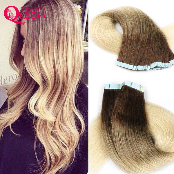 T3/613 Blonde Color Tape In Human Hair Extensions Brazilian Straight Virgin Human Hair Skin Weft 50g 20pcs/Set Dreaming Queen Hair