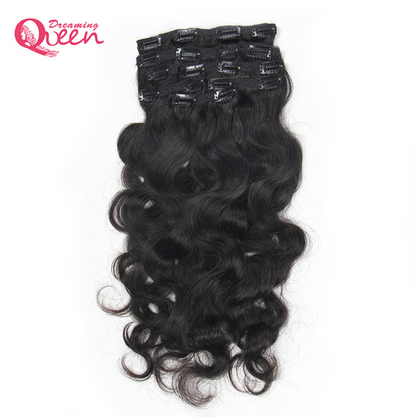 Body Wave Clip In Human Hair Extensions Brazilian Weave Clips In Hair 120g 8pcs/Set 18 Clips Ins Brazilian Virgin Human Hair Extension