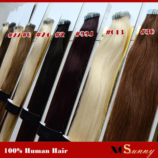 XCSUNNY Tape Malaysian Remy Hair Extensions 18 20 inch 100g 100% Human Skin Weft Hair Extensions Remy Hair Extensions Tape in