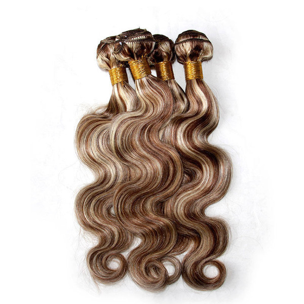 Piano Color 8/613 Blonde Hair Chololate Brown Body Wave Virgin Malaysian Human Hair Mix Color Hair Extension 3Pcs/Lot Fast 