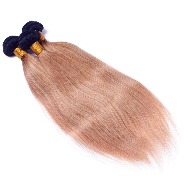 Indian Unprocess Ombre Hair Extensions 1B/27 Ombre Human Hair Bundles 3 Pcs Indian Virgin Hair Straight Bundles Weave