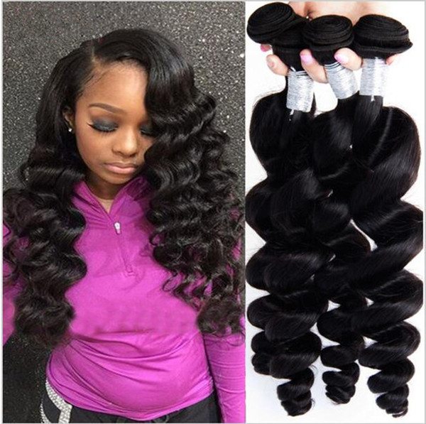 New Arrive 9A Grade Loose Wave Brazilian Human Virgin Hair Loose Deep Wave Bundles 4Pcs Lot Unprocess Hair Loose Wave Hair Wefts