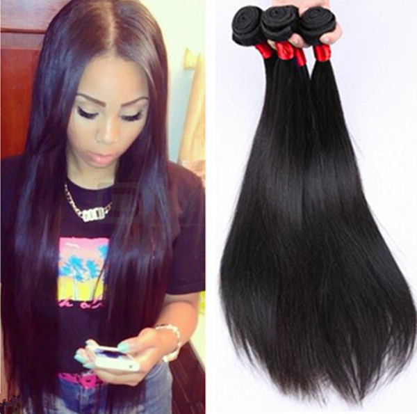 Ruma Hair Natural Color 3 Bundles Same Length Unprocessed Straight Hair Can Be Curled and dyed Shiny Human Hair Weaves