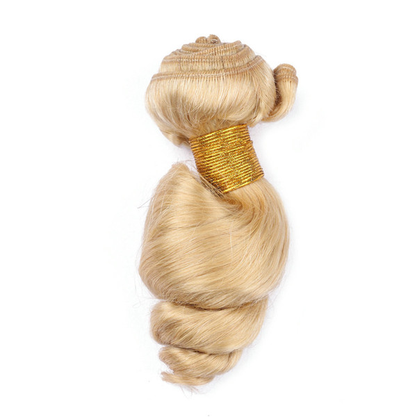 8A Grade 613 Platinum Blonde Loose Wave Human Hair Weaves 3Pcs Lot Blonde Virgin Hair Extensions 3 Bundles Loose Wave Hair Wefts