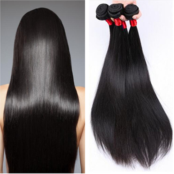 Malaysian Mongolian Cambodian Brazilian Virgin Straight Hair Weave Bundles Cheap Remy Human Hair Extensions Natural Color 1B 16 18 20