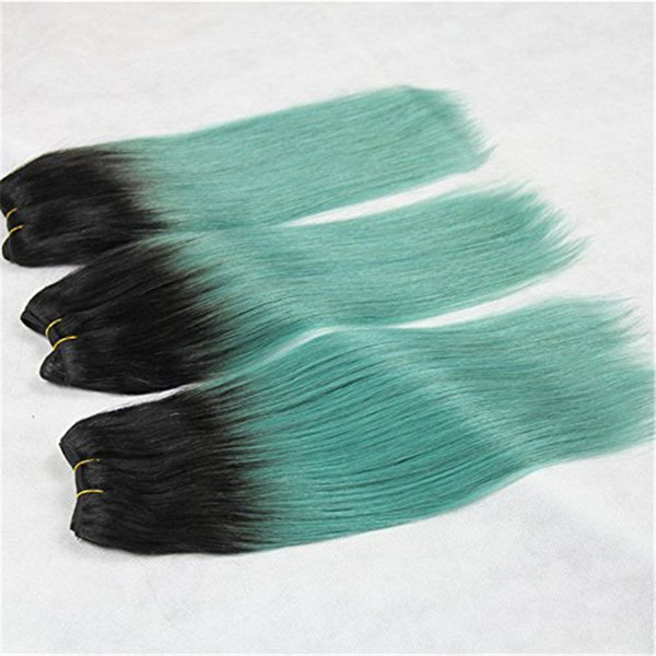 8a Green Ombre Hair 3 Bundles Brazilian Virgin Human Hair Weave Two Tone 1b Green Ombre Hair Extension Green Colored Bundles