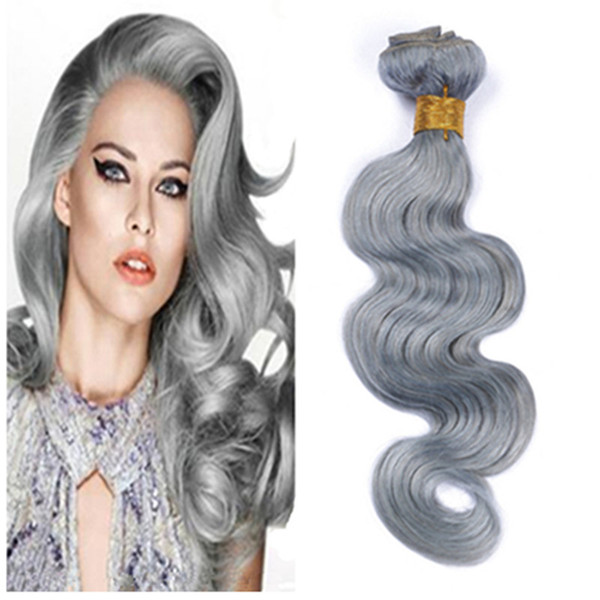 Hot Sale Silver Grey Brazilian Hair 3Pcs/Lot Grey/Gray Hair Extensions Brazilian Body Wave Human Hair Bundles 8-30 inch Wholesale Price