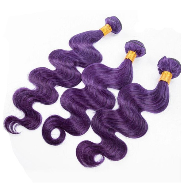 Brazilian Virgin Hair Body Wave 3 Bundles Brazilian Remy Hair Popular Purple Color Bundle 3Pcs/Lot Deals