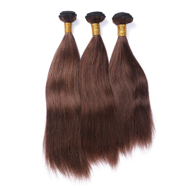 Natural Color #1B 2 4 Dark Brown 3 Bundles Straight Hair Unprocessed Straight Hair Can Be Curled and dyed Human Hair Weaves