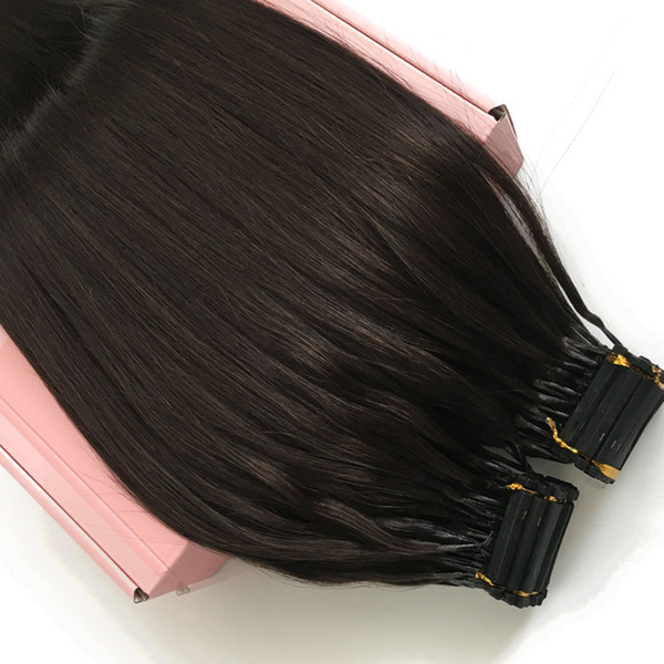 Dark Brown #2 Silk Straight Customized Color Available 6D Human Hair Salon Professional 100Strands 25gram/bag Can Be Styled With Iron