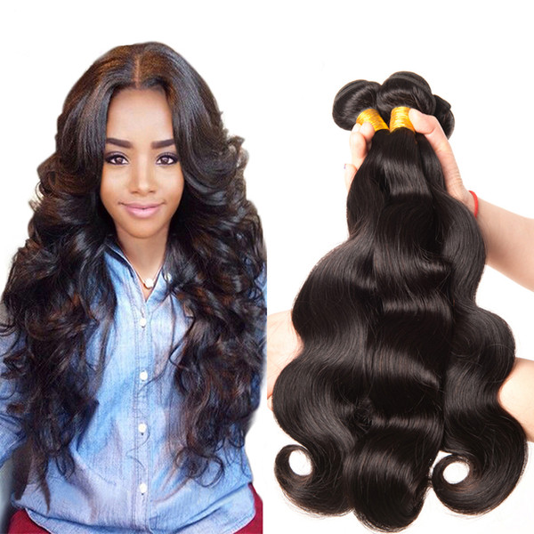 9A Brazilian Virgin Hair Body Wave 100% Human Hair Weave 4 Bundles Unprocessed Peruvian Malaysian Indian Body Wave Remy Human Hair Extension