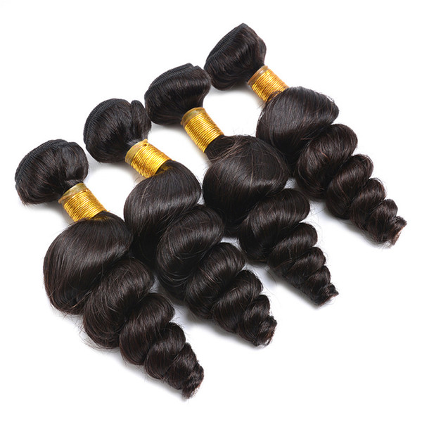 9a Brazilian Virgin Hair Loose Wave 4 Bundles Lucky Queen Hair Extensions Brazilian Hair Double Weft 100% Unprocessed Human Weaves Dyeable