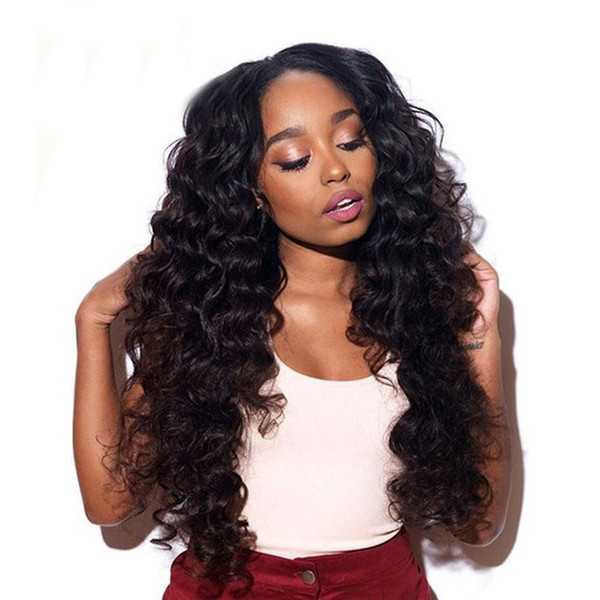 Peruvian Loose Wave Virgin Hair Weaves 3Pcs Lot Unprocessed Peruvian Loose Wavy Remy Human Hair Weave Bundles Natural Black Extensions