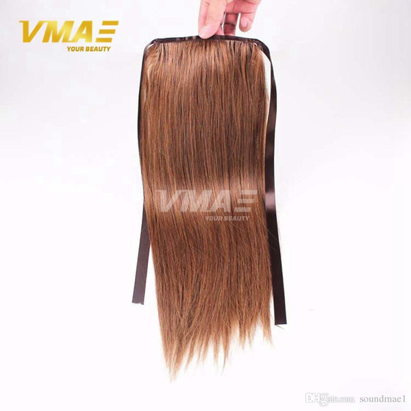 Ponytail Straight human Hair Brazilian ponytail tail claw 70g~90g Clip In Human Hair Extensions horsetail Straight hair