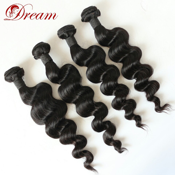 Dream 9A Unprocessed Virgin Human Hair Natural Color wavy Wefts Weaves Bundles Unprocessed Hair 8-28