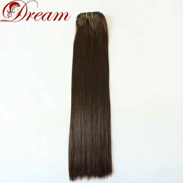 Dream Virgin Human Hair 2# Color Silky Straight Double Drawn Hair Clip in Clip on Human Hair Extensions 8 pcs/set 10-18