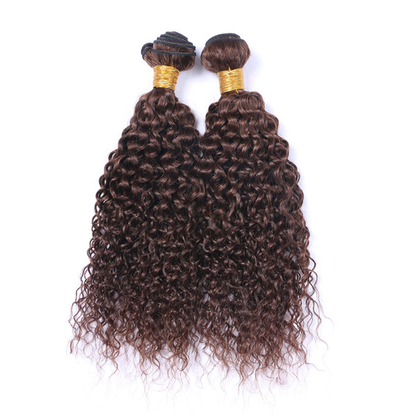 Hot Sale 8A Brazilian Curly Hair 3pcs/lot Malaysian Curly Virgin Hair Curly Weave Bundles Human Hair Extensions Natural Color Dark Brown #4