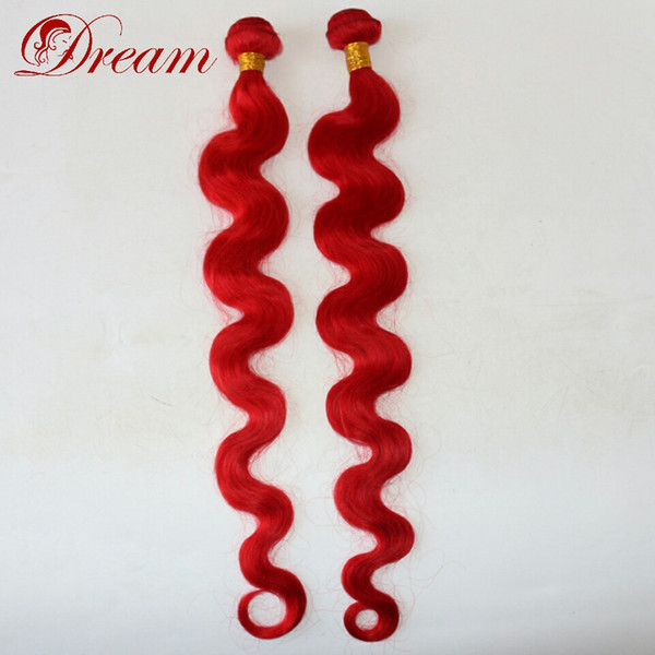 Dream 8A Unprocessed Virgin Human Hair Red Body Wave Wefts Weaves Bundles Unprocessed Human Hair 8-30