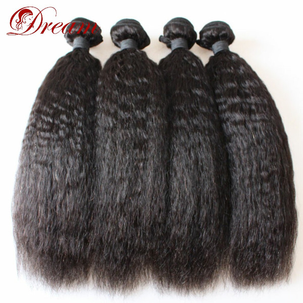 Dream 8A Unprocessed Virgin Human Hair Natural Color Kinky Straight Wefts Weaves Bundles Unprocessed Hair 8-30