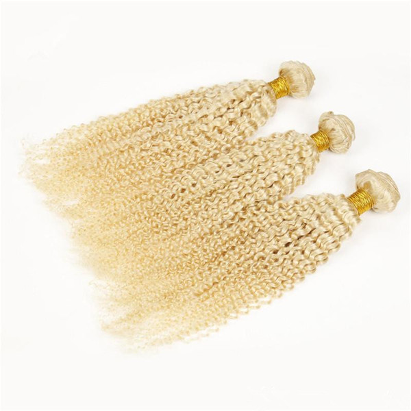 Kinky Curly Blonde Virgin Hair 3Pcs/Lot Kinky Curly Blonde Hair Brazilian Virgin Human Hair Extension Hot Sale Cheap Price