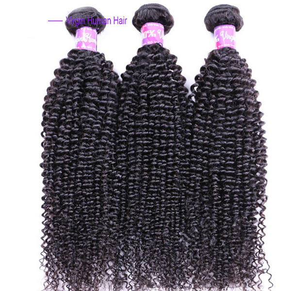 Kinky curly Brazilian human Hair extensions Unprocessed Kinky curly virgin remy Hair Bundles Dyeable Best Quality Hair Weave 1b natual black