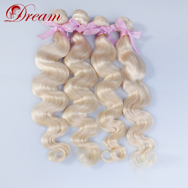 Dream 8A Unprocessed Virgin Human Hair 613# Blonde Body Wave Wefts Weaves Bundles Unprocessed Human Hair 8-30