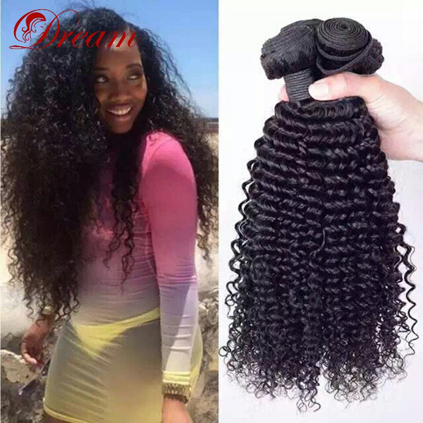 Dream 8A Unprocessed Virgin Human Hair Natural Color Jerry Curly Wefts Weaves Bundles Unprocessed Hair 8-30