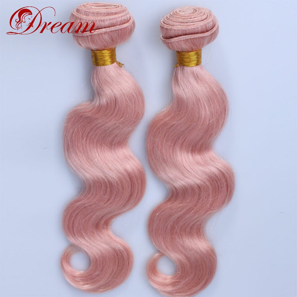 Dream 8A Unprocessed Virgin Human Hair Pink Body Wave Wefts Weaves Bundles Unprocessed Human Hair 8-30