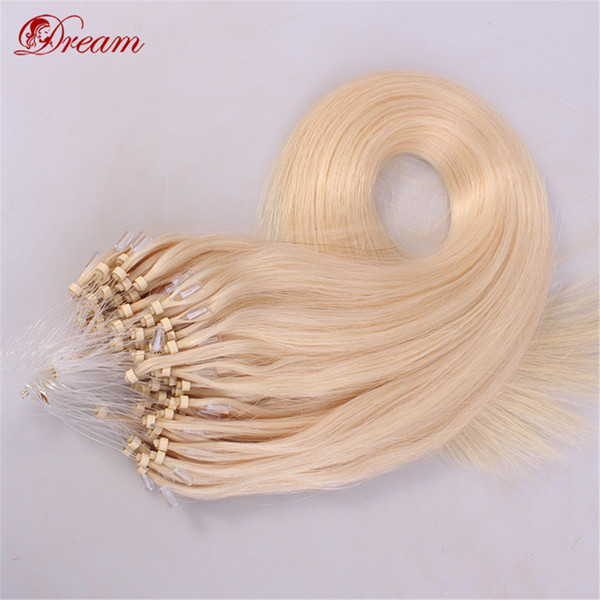 Dream Virgin Human Hair 613# Silky Straight Micro Ring Hair Human Hair Extension 8-24