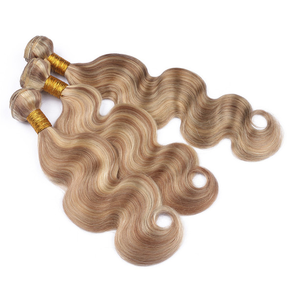 Hot Sale Mix #27 #613 Hair Bundles 3Pcs Mix Piano Color Body Wave Hair Weaves Honey Blonde Mix Color Hair Extensions