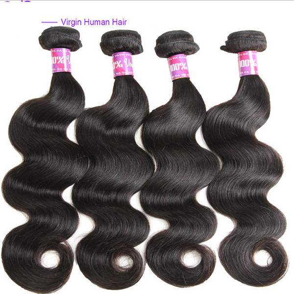 Brazilian human Hair extensions Malaysian Peruvian Mongolian Cambodian Unprocessed body wave Hair Bundles Dyeable Best Quality Hair Weave 1b