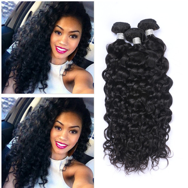 Malaysian Virgin Human Hair Weaves Deep Wavy Curly Hair Bundles 3Pcs/Lot Hair Extension Natural Color Wave Weft For Black Women