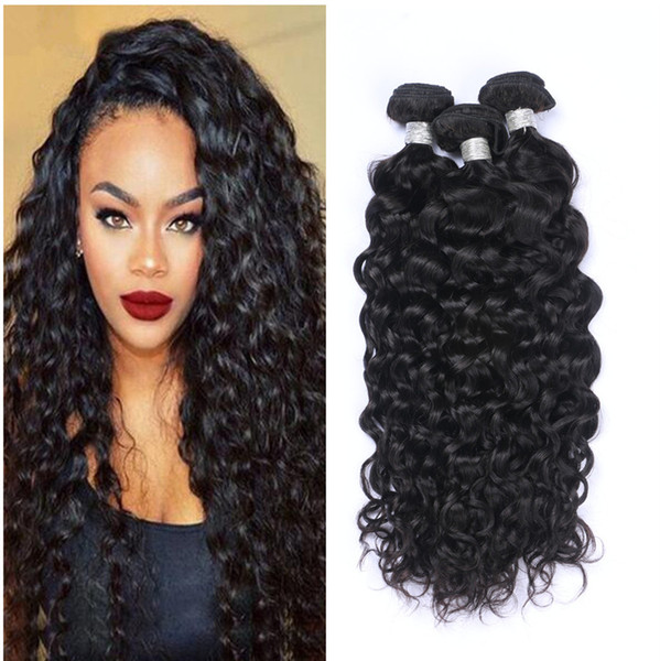 Brazilian Virgin Human Hair Weaves Deep Wave Curly Hair Extension 3Bundles Wavy Hair Weft No Tange No Shed 