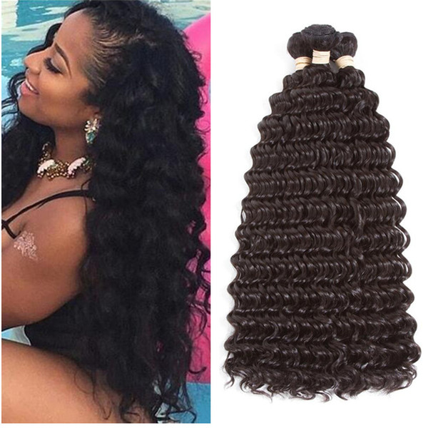 Deep Curly Human Hair Weaves Raw Indian Remy Hair 8A Grade Deep Curly Wave Hair Extension 3Pcs/Lot 