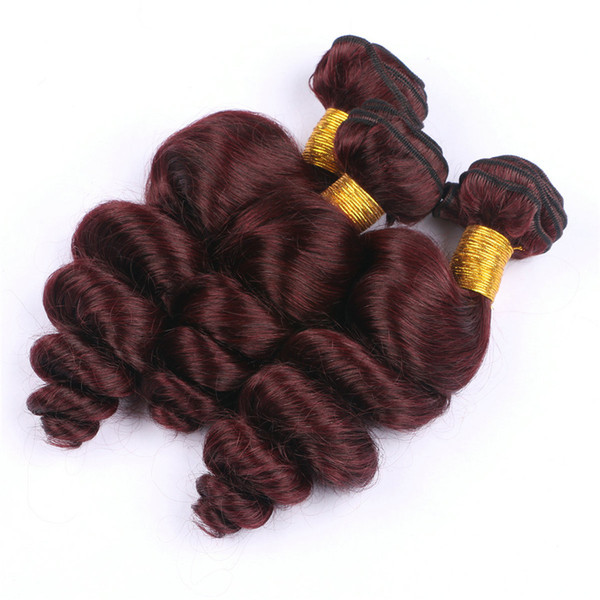 Burgundy #99j Loose Wave Human Hair Bundles Brazilian Virgin Unprocess Hair Bold Red Human Hair 3pcs/Lot 8a Quality Cheap Price