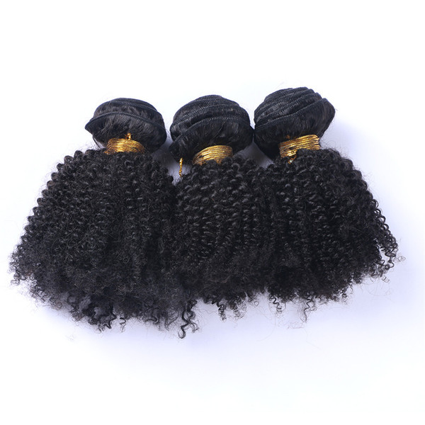 Human Hair Wefts Kinky Curly Brazilian Hair Bundles 3pcs/lot Unprocessed Cheap Brazilian Kinky Curly Hair 1B Natural Color Factory Price