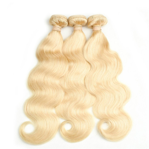 Body Wave Blonde Human Hair Weaves Malaysian Virgin Unprocess Hair #613 Color 8A Grade Body Wave Hair Extension Fast Shippng by DHL