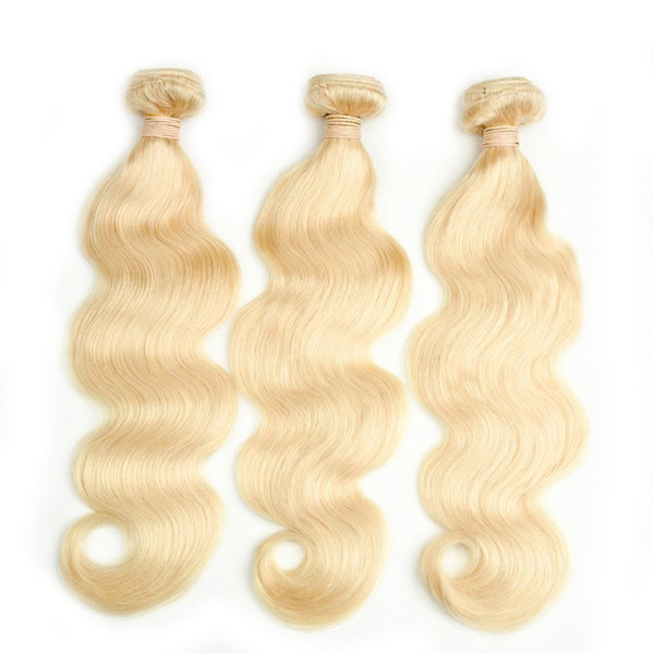 Platinum Blonde Human Hair Bundles For Black Women 3 Bundles Deals #613 Body Wave Peruvian Virgin Hair Weft For Sale