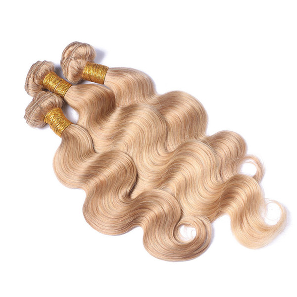 Honey Blonde Hair Weaves #27 Strawberry Blonde Body Wave Human Virgin Hair Extension 3Pcs/Lot Cheap Pirce Human Hair Bundles